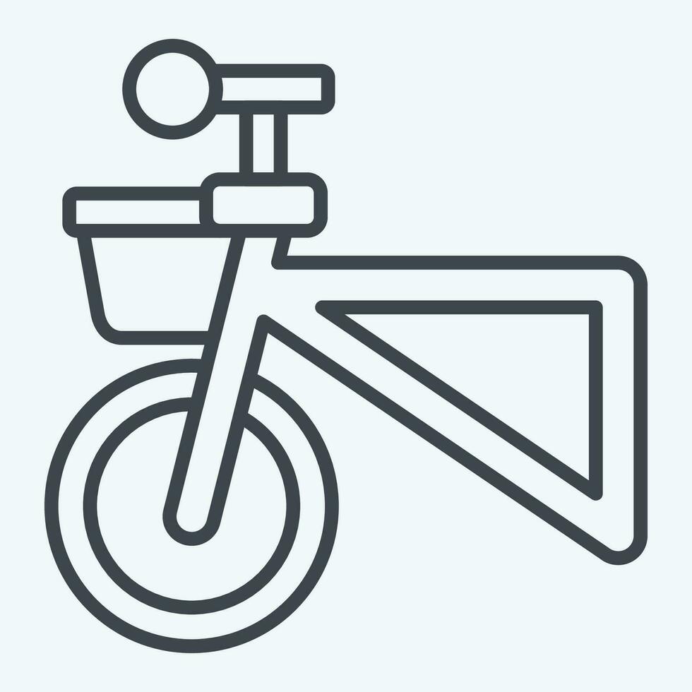 icona cestino relazionato per bicicletta simbolo. linea stile. semplice design modificabile. semplice illustrazione vettore