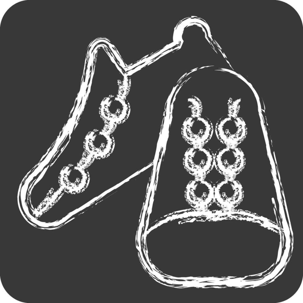 icona scarpe relazionato per bicicletta simbolo. gesso stile. semplice design modificabile. semplice illustrazione vettore