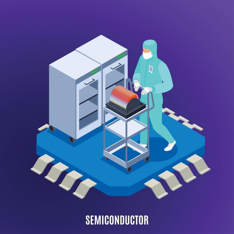 illustrazione di vettore di concetto isometrico semicondottore