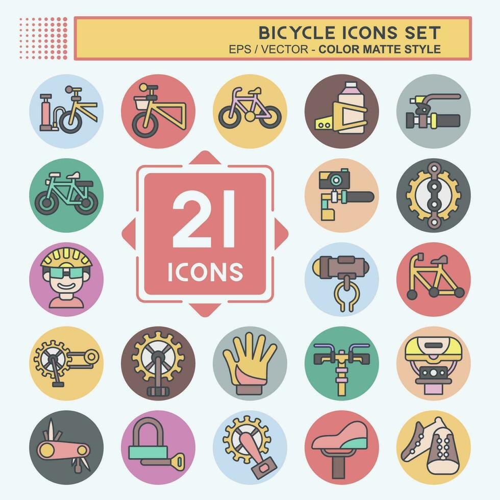 icona impostato bicicletta relazionato per passatempo simbolo. colore compagno stile. semplice design modificabile. semplice illustrazione vettore