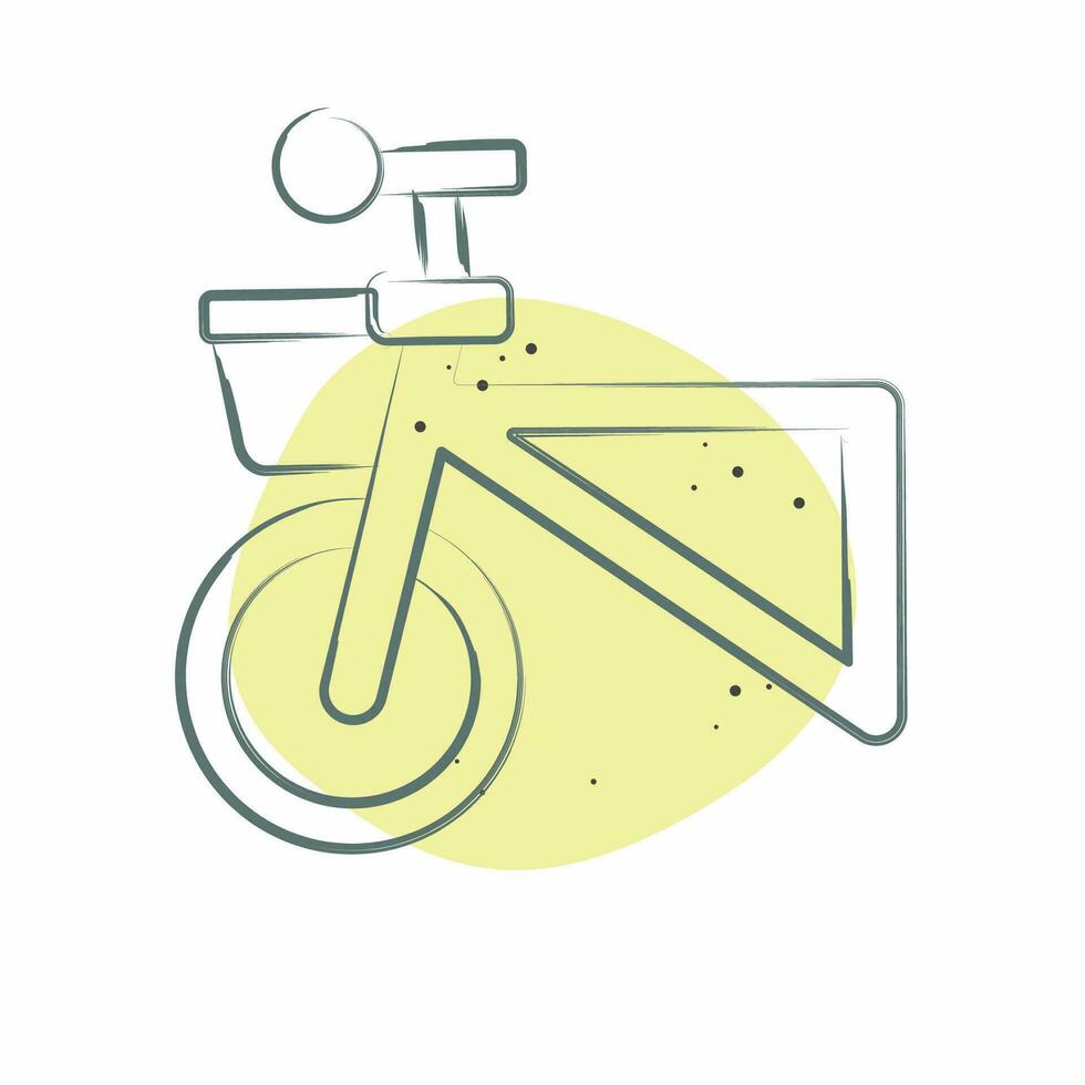 icona cestino relazionato per bicicletta simbolo. colore individuare stile. semplice design modificabile. semplice illustrazione vettore