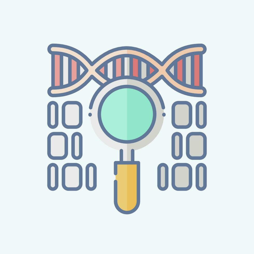 icona genetico codice. relazionato per biochimica simbolo. scarabocchio stile. semplice design modificabile. semplice illustrazione vettore