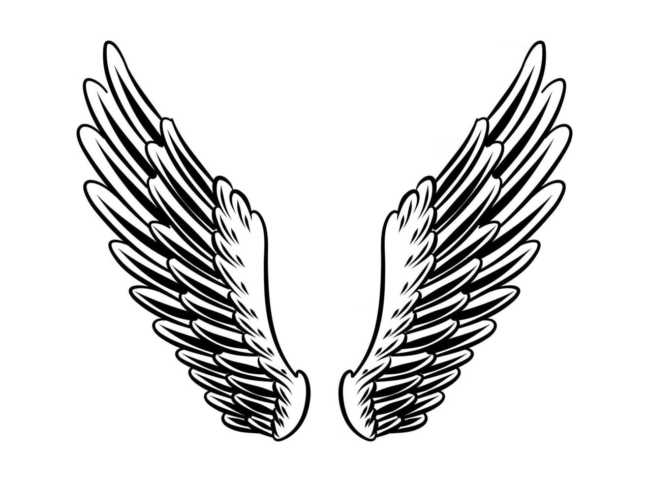 illustrazione di ali di uccello per elemento di branding vettore