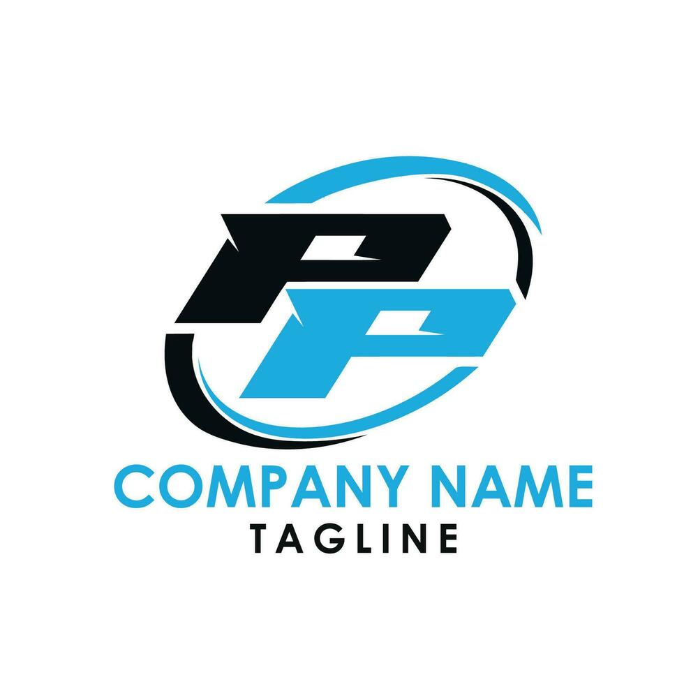 pp tipografia logo design alfabeto vettore