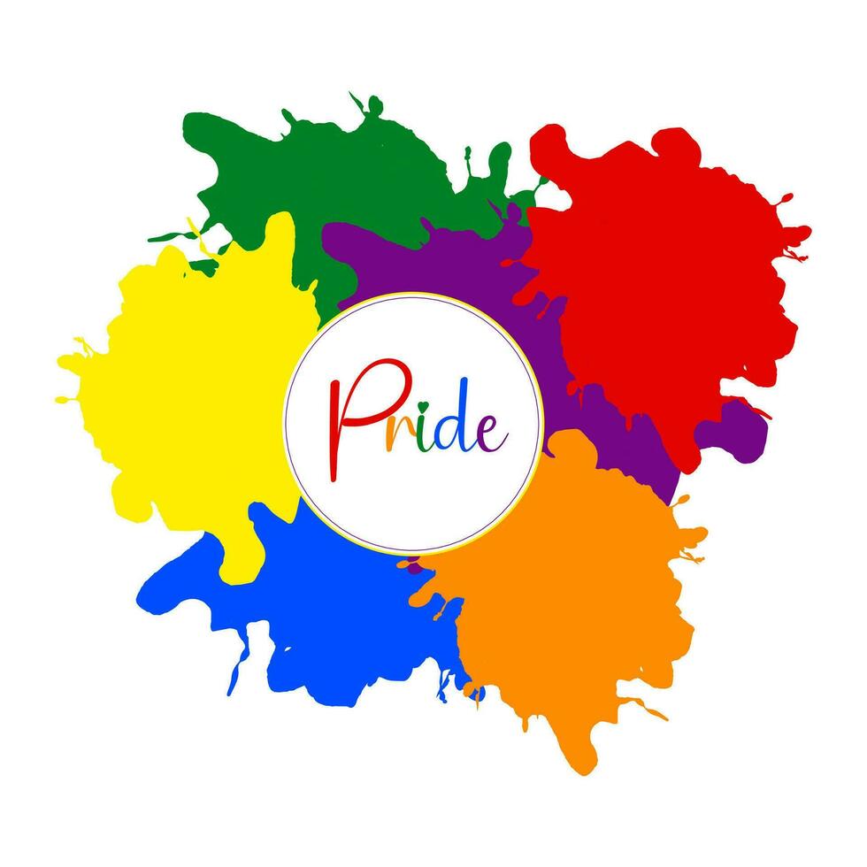 arcobaleno orgoglio colore spruzzo simbolo isolato su bianca sfondo vettore