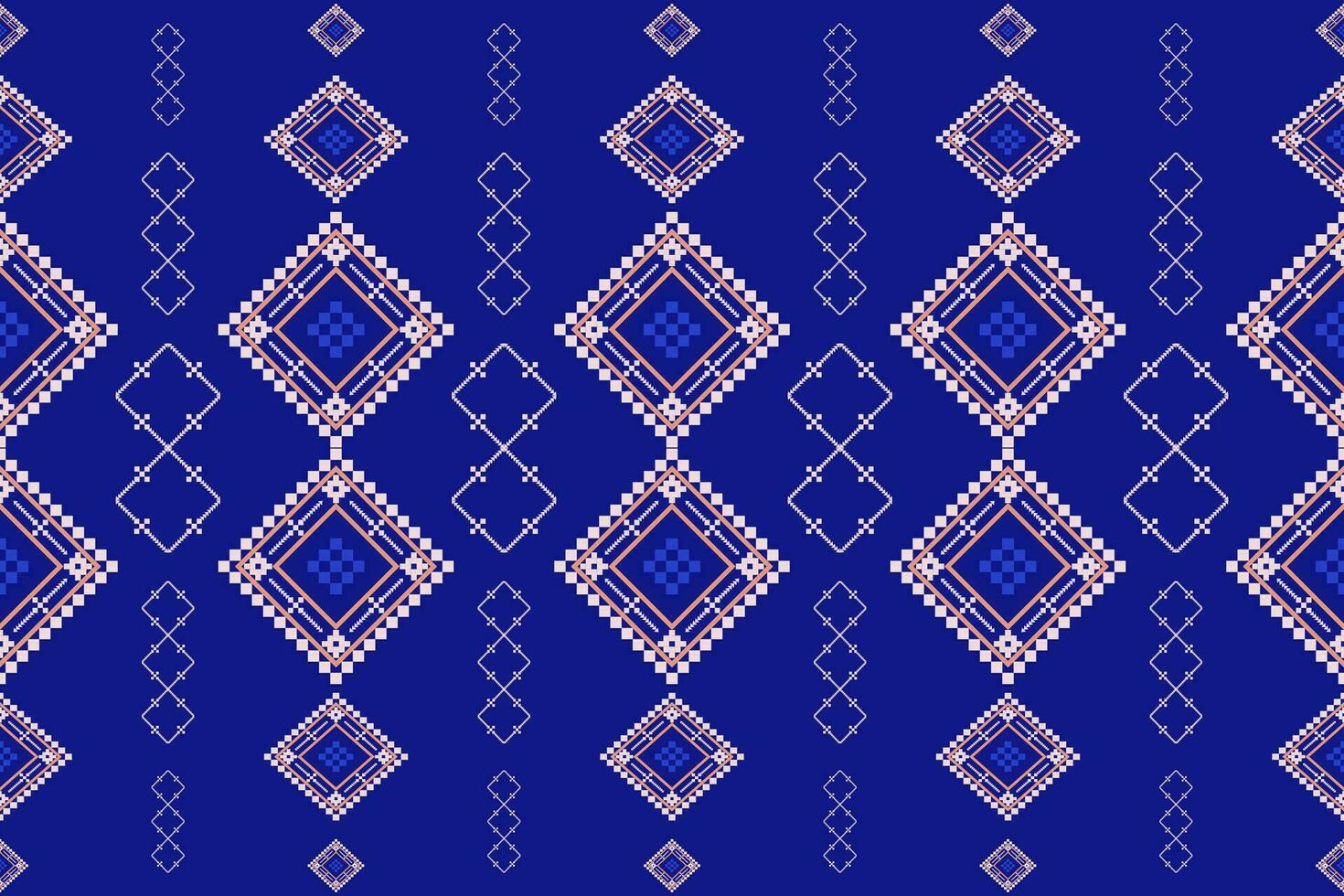 etnico ikat tessuto modello geometrico stile.africano ikat ricamo etnico orientale modello Marrone crema sfondo. astratto, vettore, illustrazione. sfondo con azteco tribale ornamento. vettore