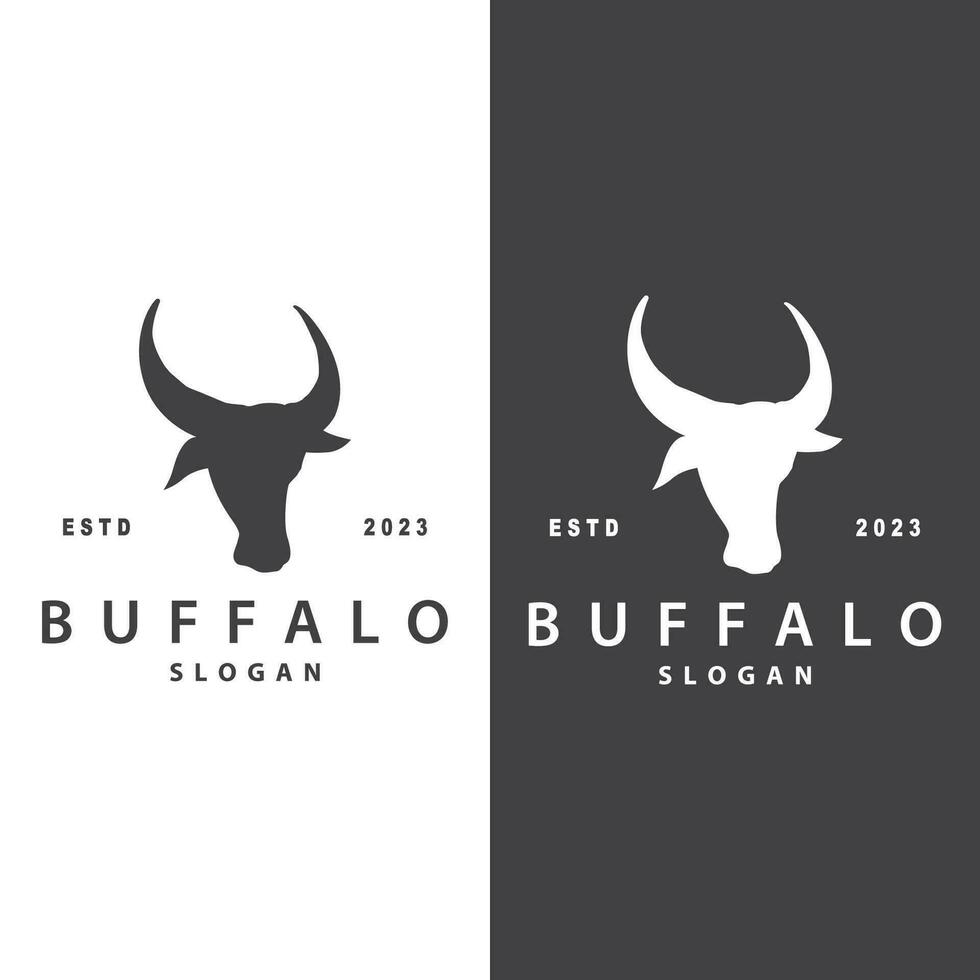 minimalista bufalo logo modello illustrazione simbolo vettore