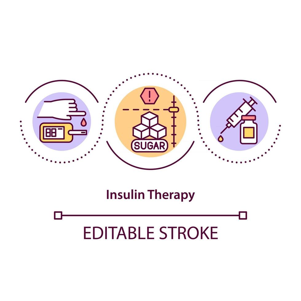 icona del concetto di terapia insulinica vettore