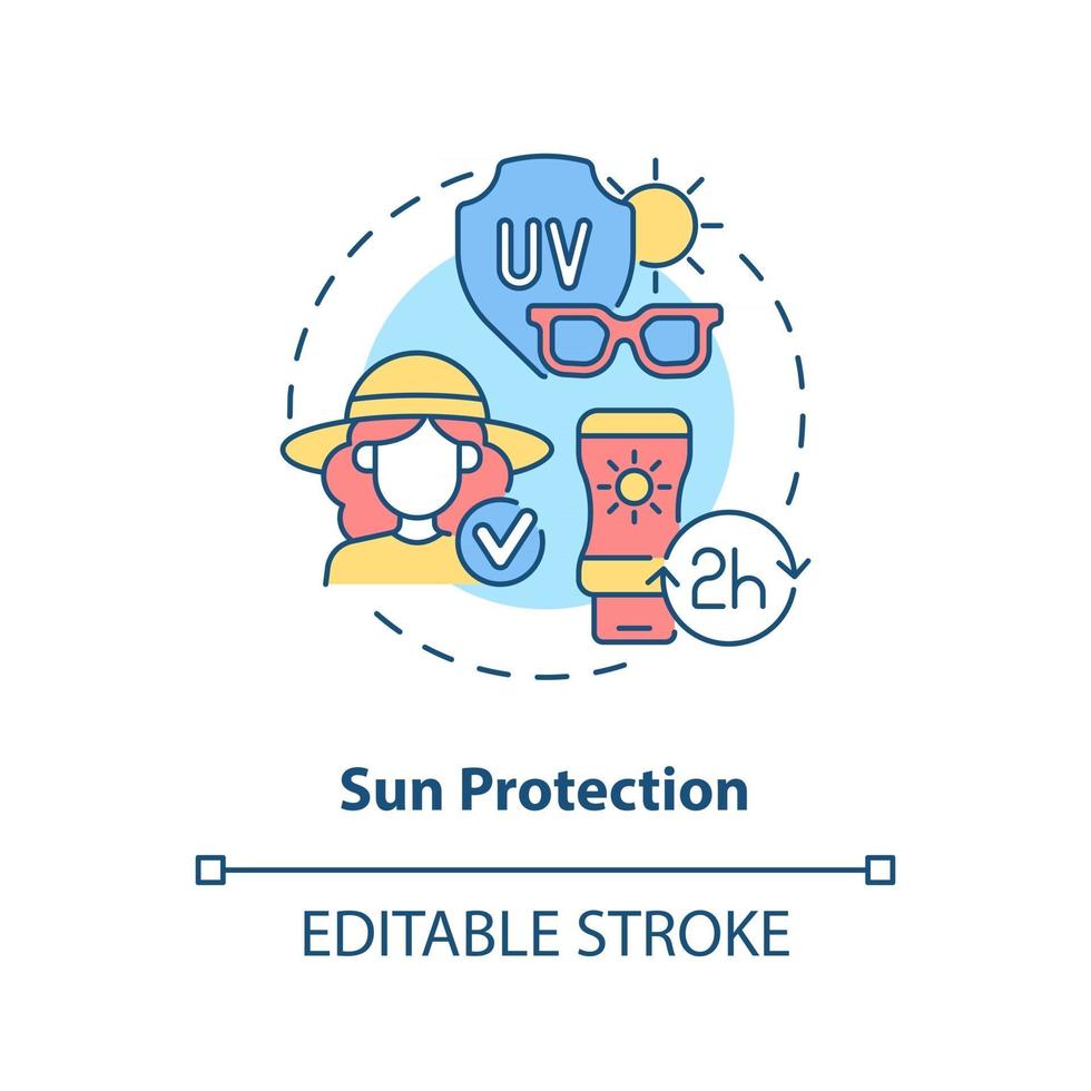 icona del concetto di protezione solare vettore