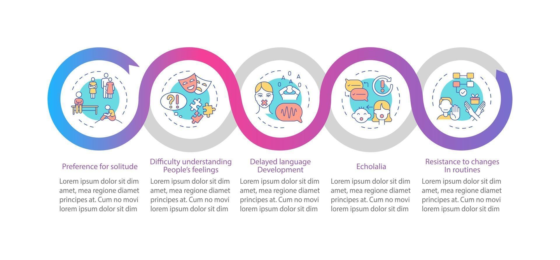 segni asperger modello infografica vettoriale