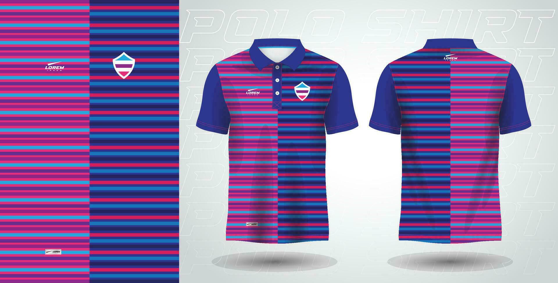 blu viola e rosa colore polo sport camicia maglia modello vettore