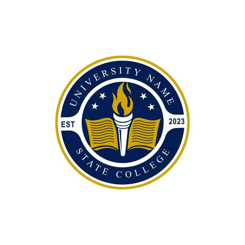 Università Università scuola distintivo logo design vettore Immagine. formazione scolastica distintivo logo design. Università alto scuola emblema
