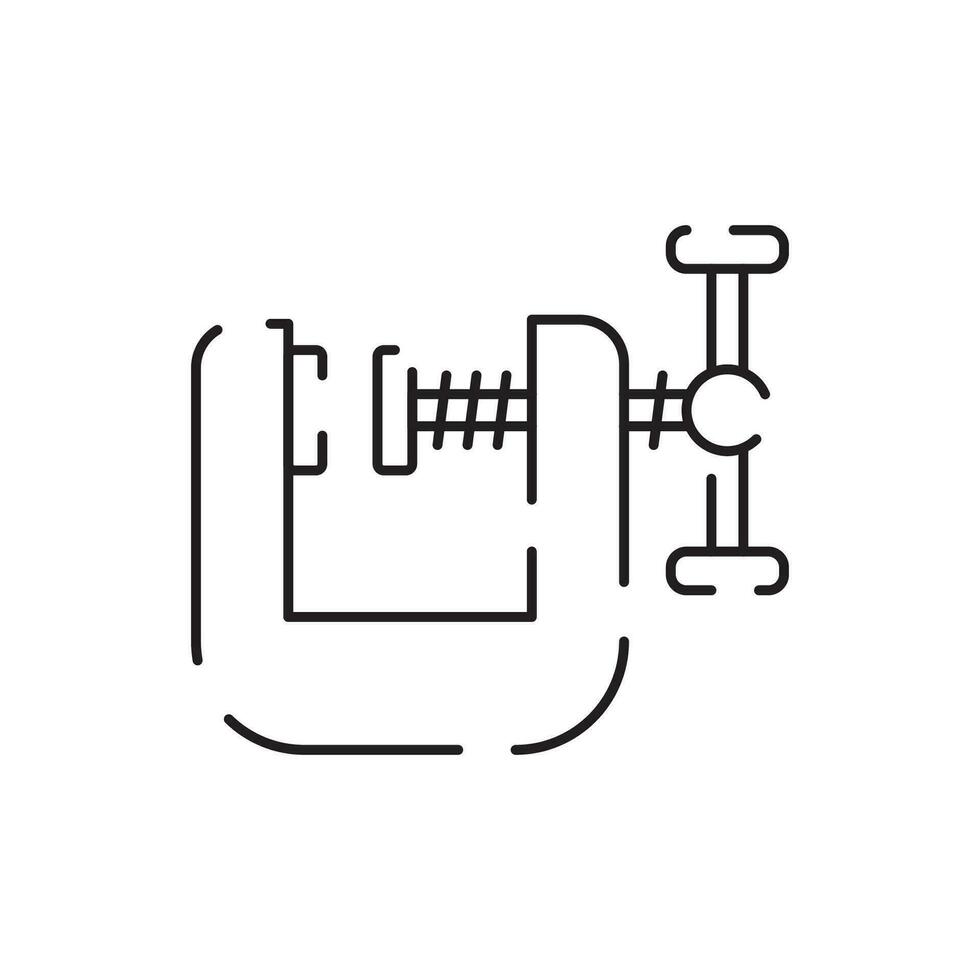 maniscalco linea icona. lavorazione incudine con martello linea arte vettore icona per Giochi e siti web.