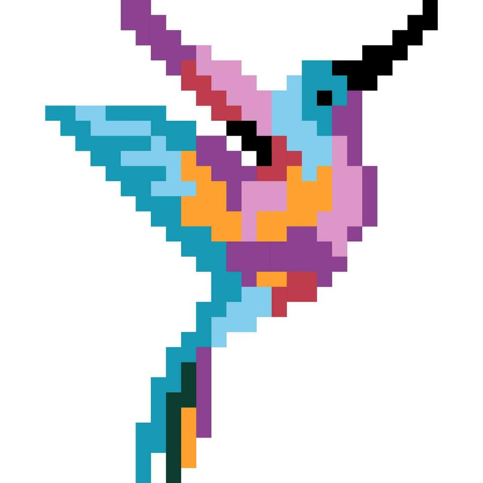 uccello cartone animato icona nel pixel stile vettore