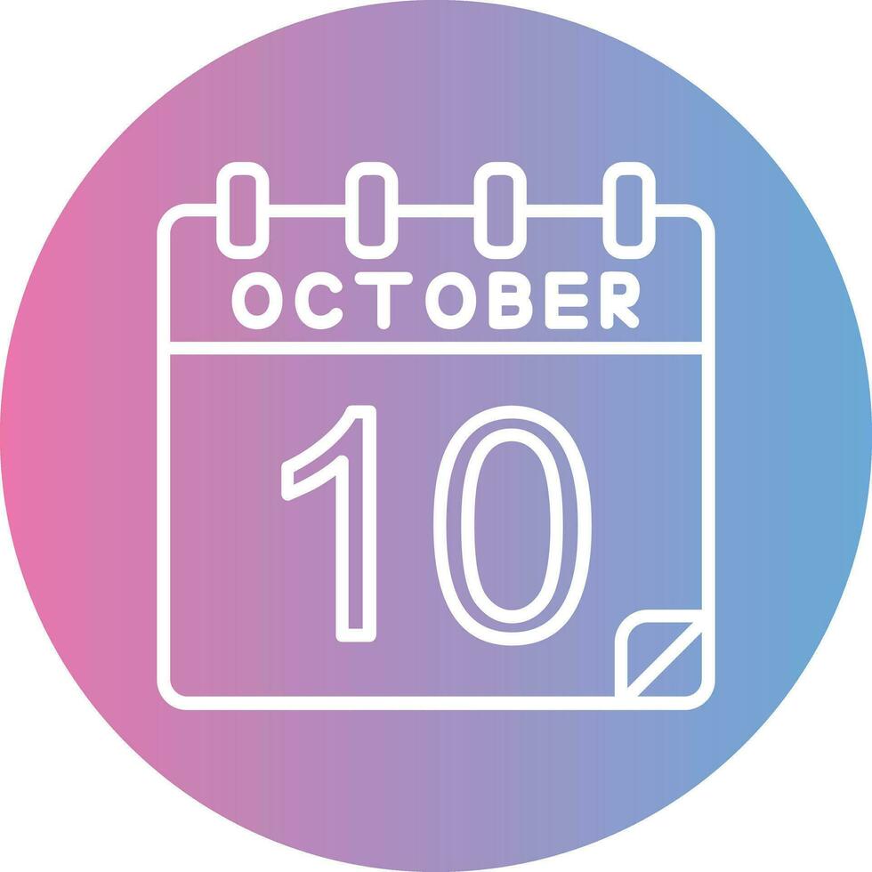 10 ottobre vettore icona