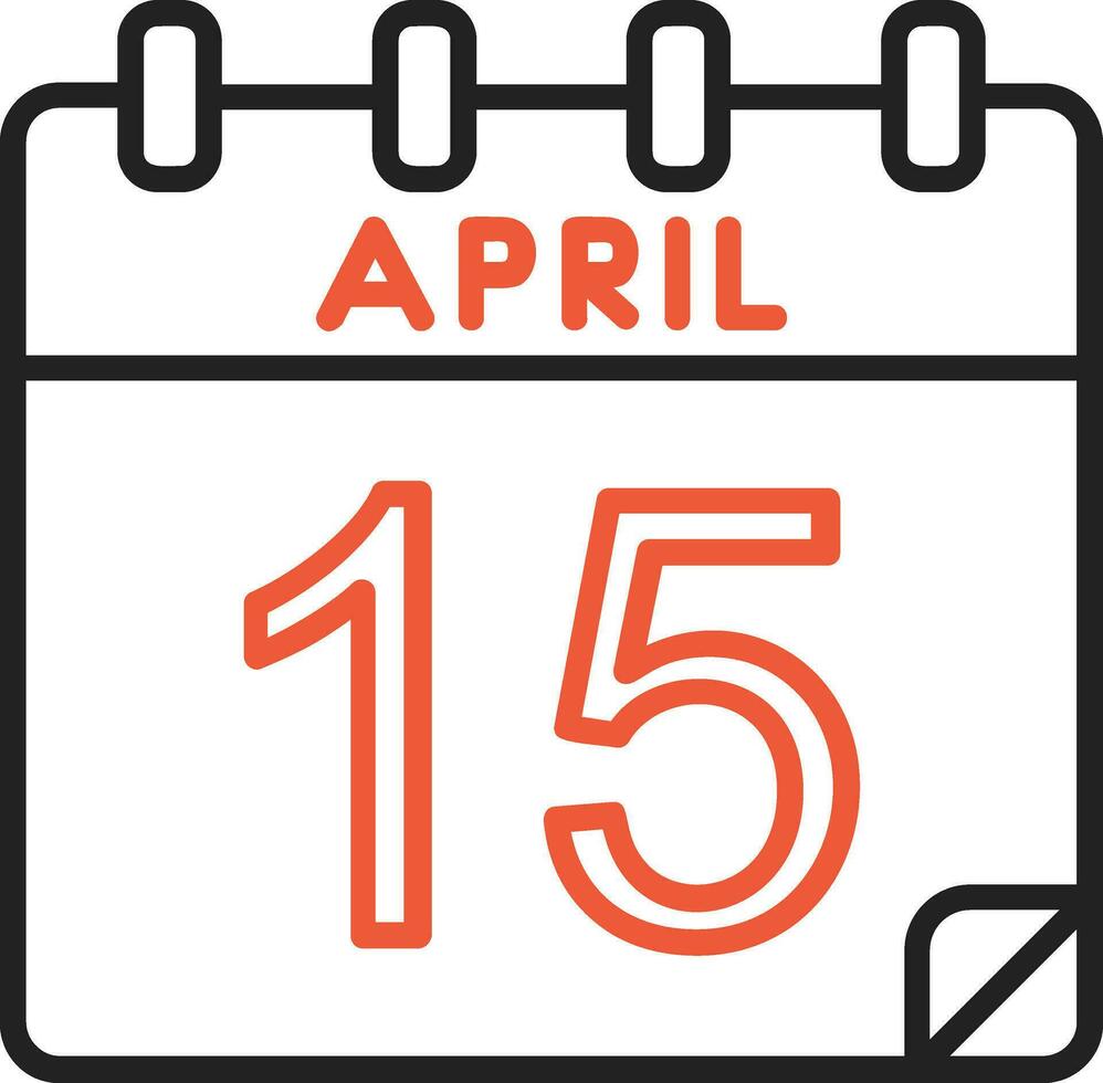 15 aprile vettore icona