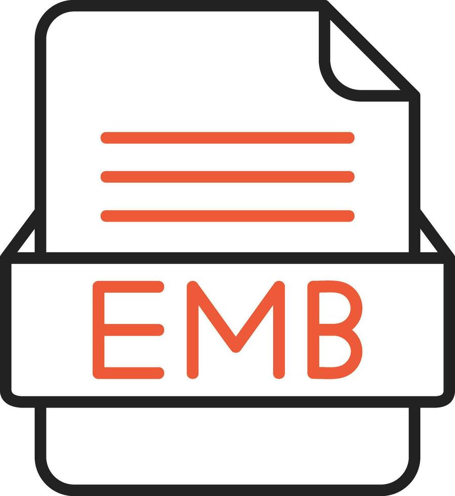 emb file formato vettore icona