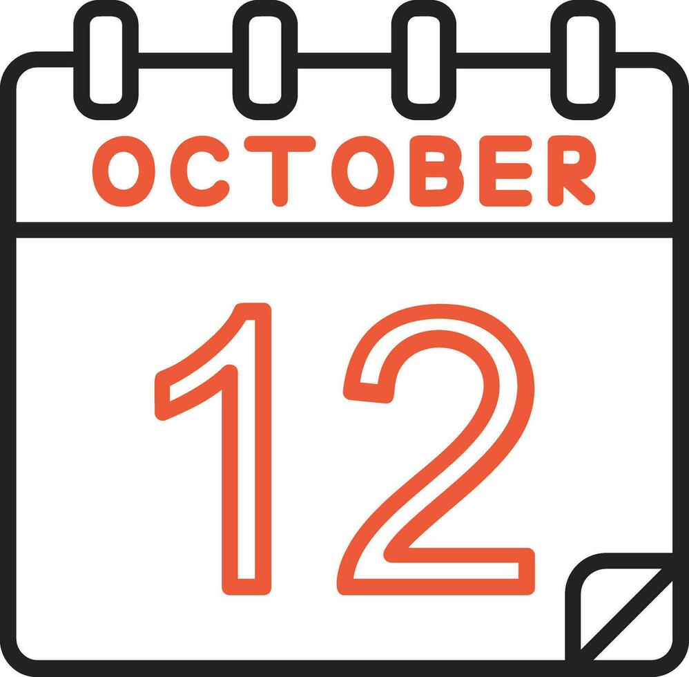 12 ottobre vettore icona
