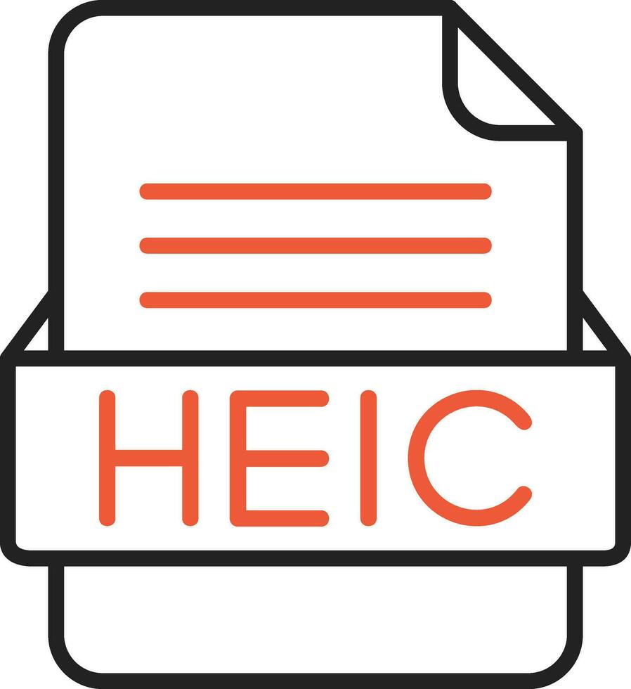heic file formato vettore icona