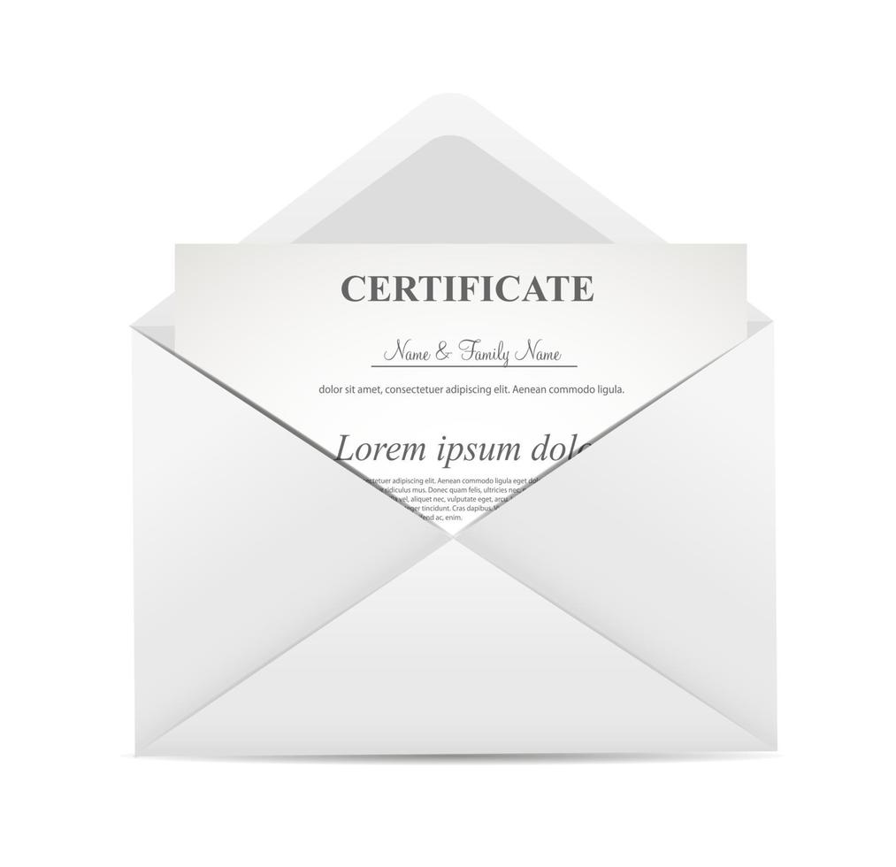 certificato in busta illustrazione vettoriale