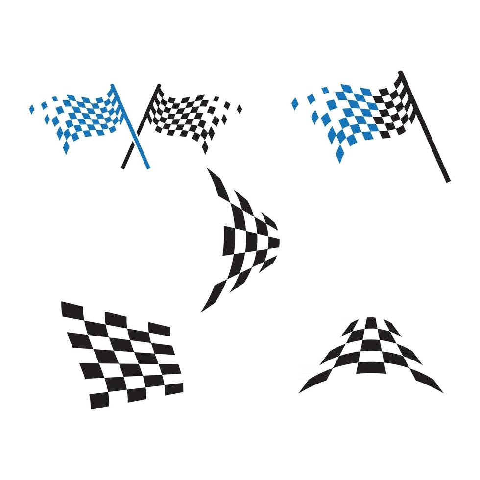 illustrazione delle immagini del logo della corsa della bandiera vettore
