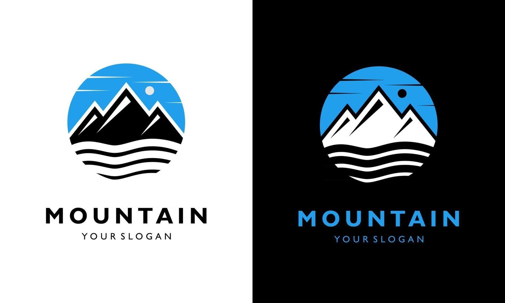 illustrazione grafica vettoriale del concetto di design del logo vintage sun mountain sunrise camp adventure