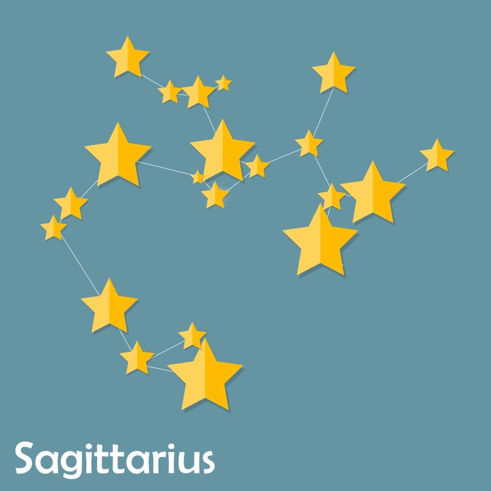 sagittario segno zodiacale delle bellissime stelle luminose illustrazione vettoriale