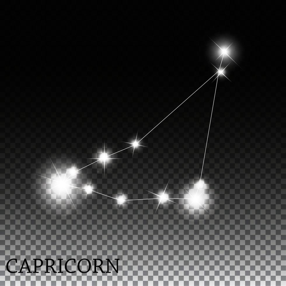 segno zodiacale capricorno delle bellissime stelle luminose illustrazione vettoriale