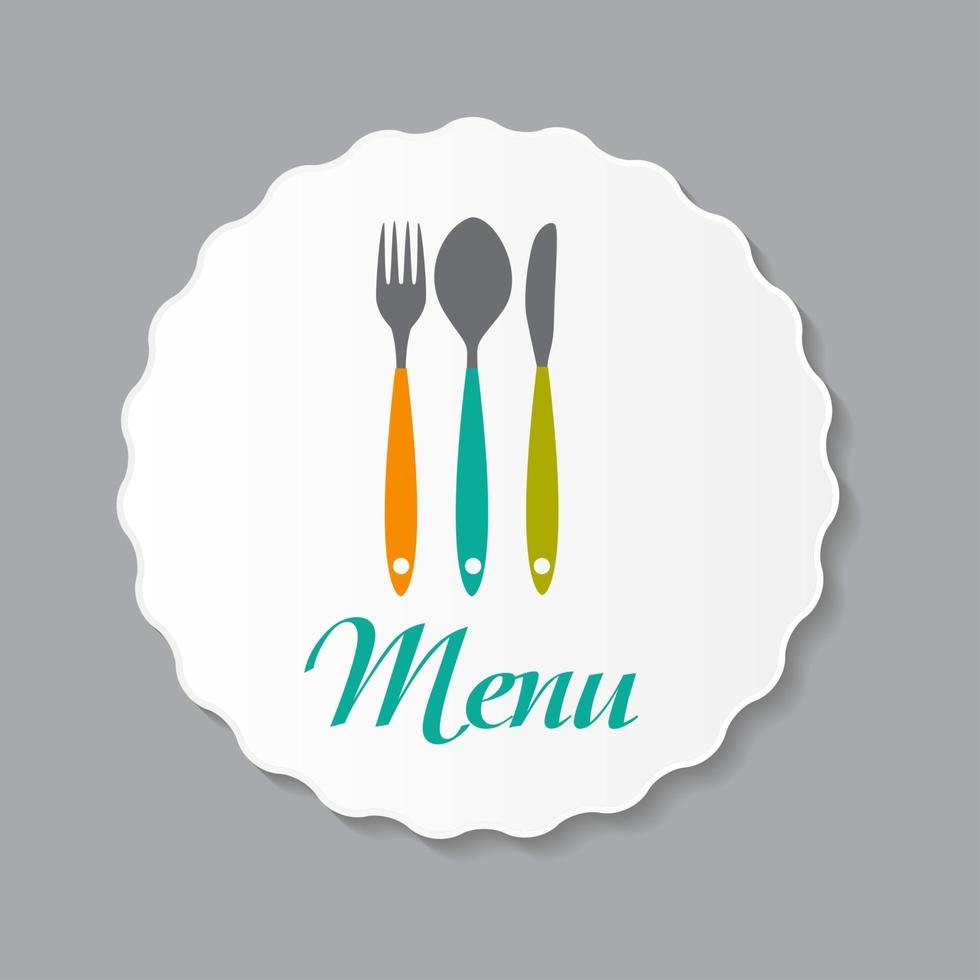 illustrazione vettoriale del modello di etichetta del menu del ristorante