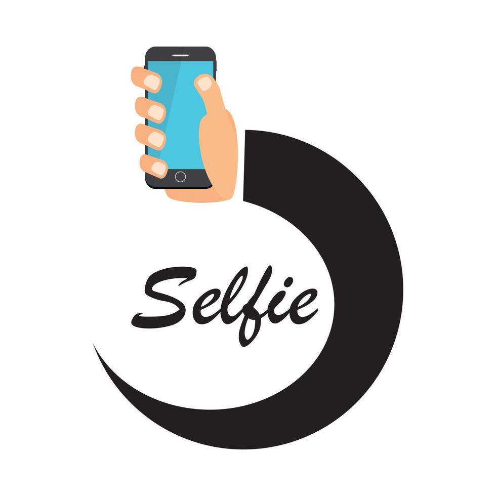 illustrazione vettoriale di icona selfie piatta