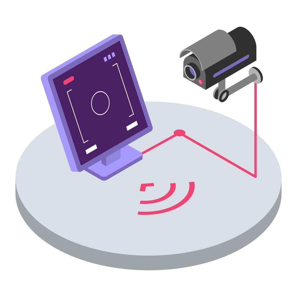 illustrazione vettoriale di colore isometrico del sistema di sicurezza