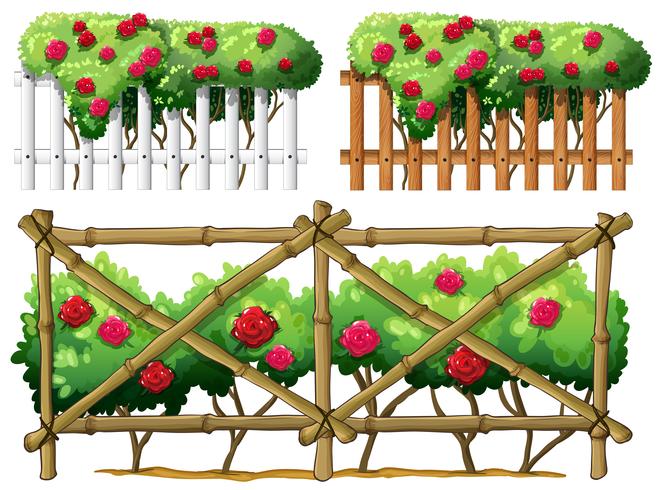 Design di recinzione con rose vettore