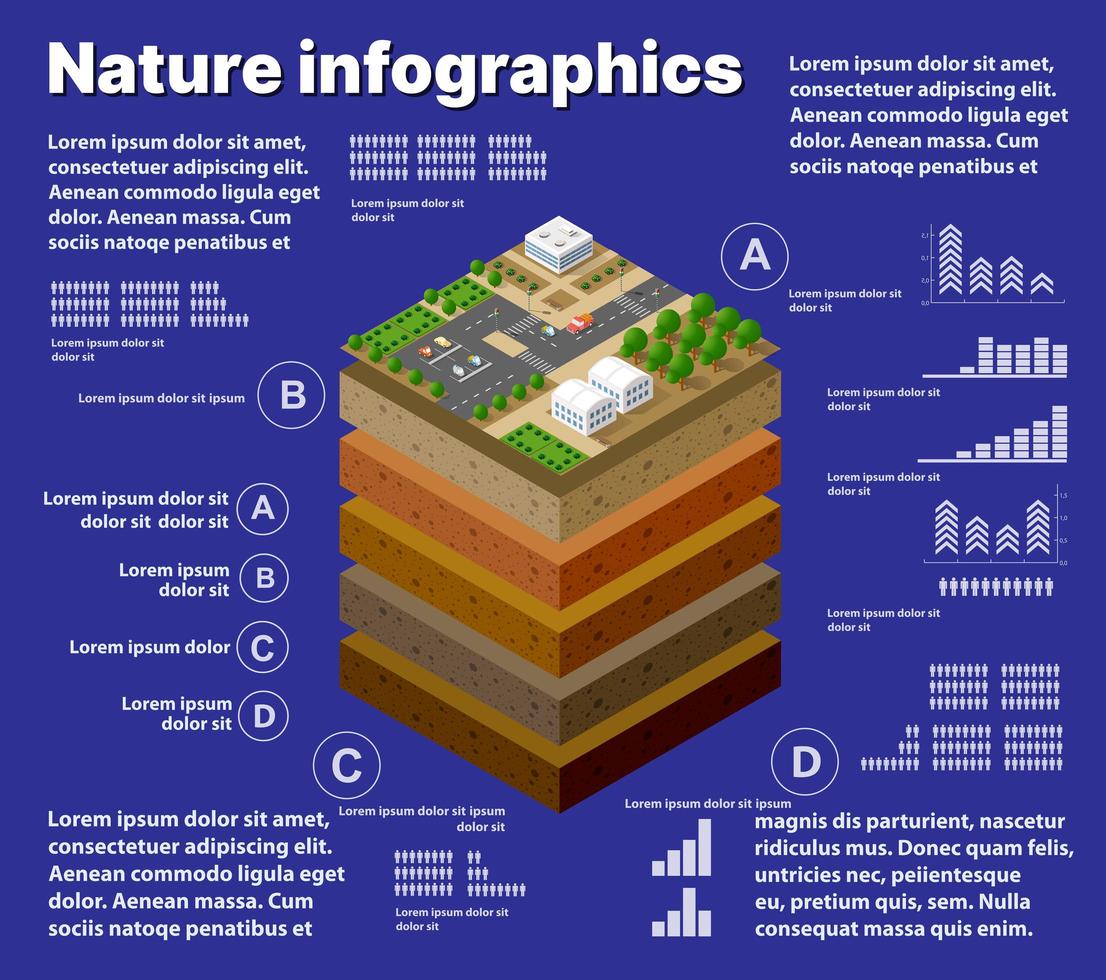 infografica natura geologica e sotterranea vettore