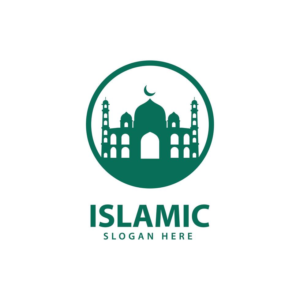 vettore di progettazione del logo islamico, illustrazione dell'icona del modello.