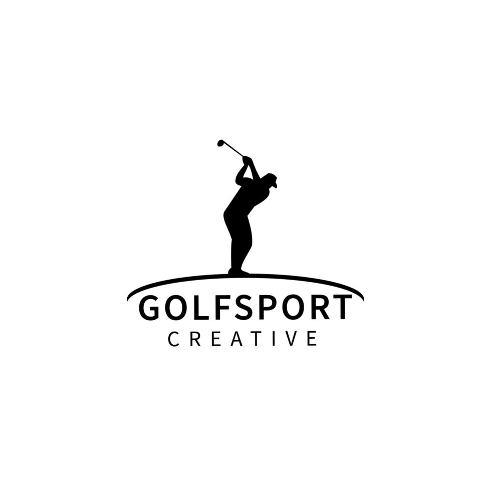 illustrazione dell'icona di vettore di progettazione del modello di logo di golf.