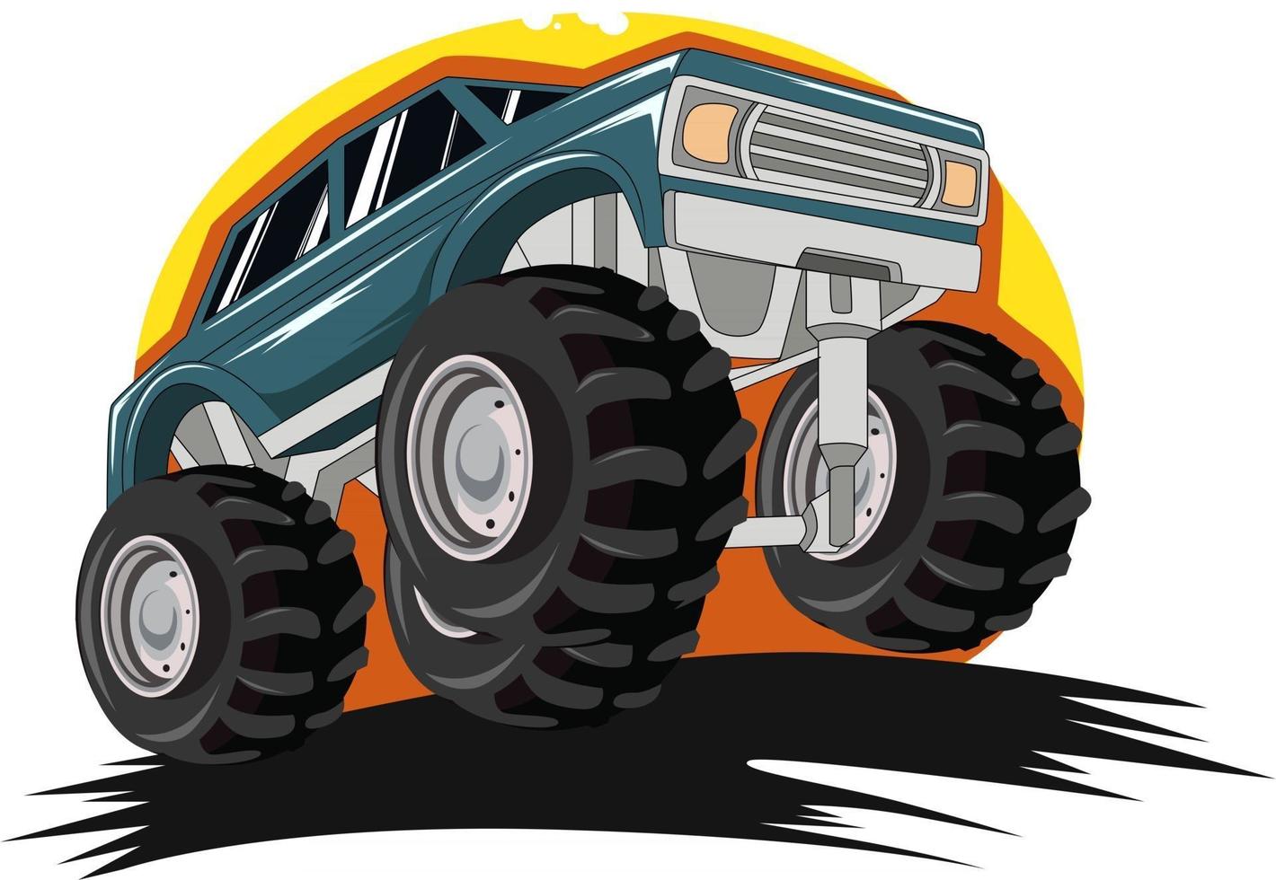 grande monster truck fuoristrada illustrazione vettore