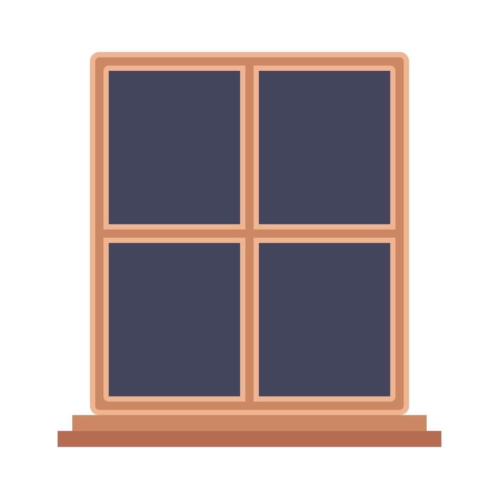 disegno vettoriale di finestra in legno isolato