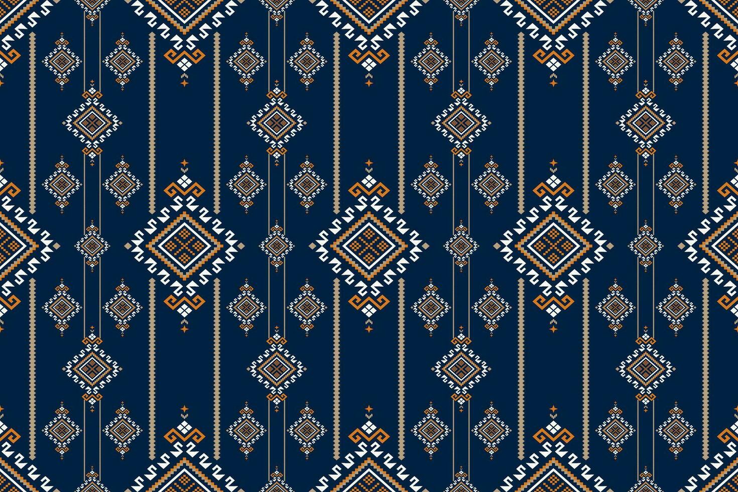 indaco Marina Militare blu geometrico tradizionale etnico modello ikat senza soluzione di continuità modello confine astratto design per tessuto Stampa stoffa vestito tappeto le tende e sarong azteco africano indiano indonesiano vettore