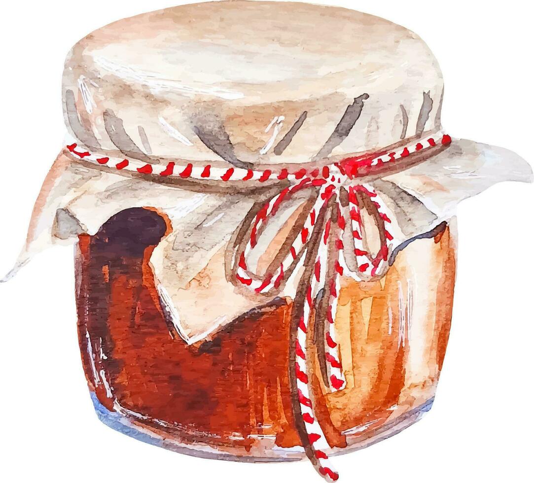 vaso di salato caramello Natale regalo acquerello mano disegnato clipart isolato vettore