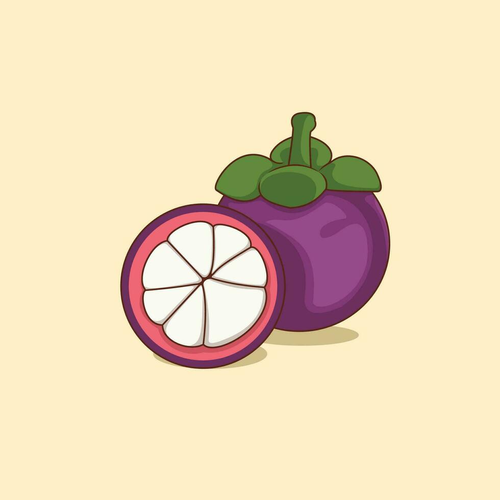 viola mangostano frutta illustrazione vettore