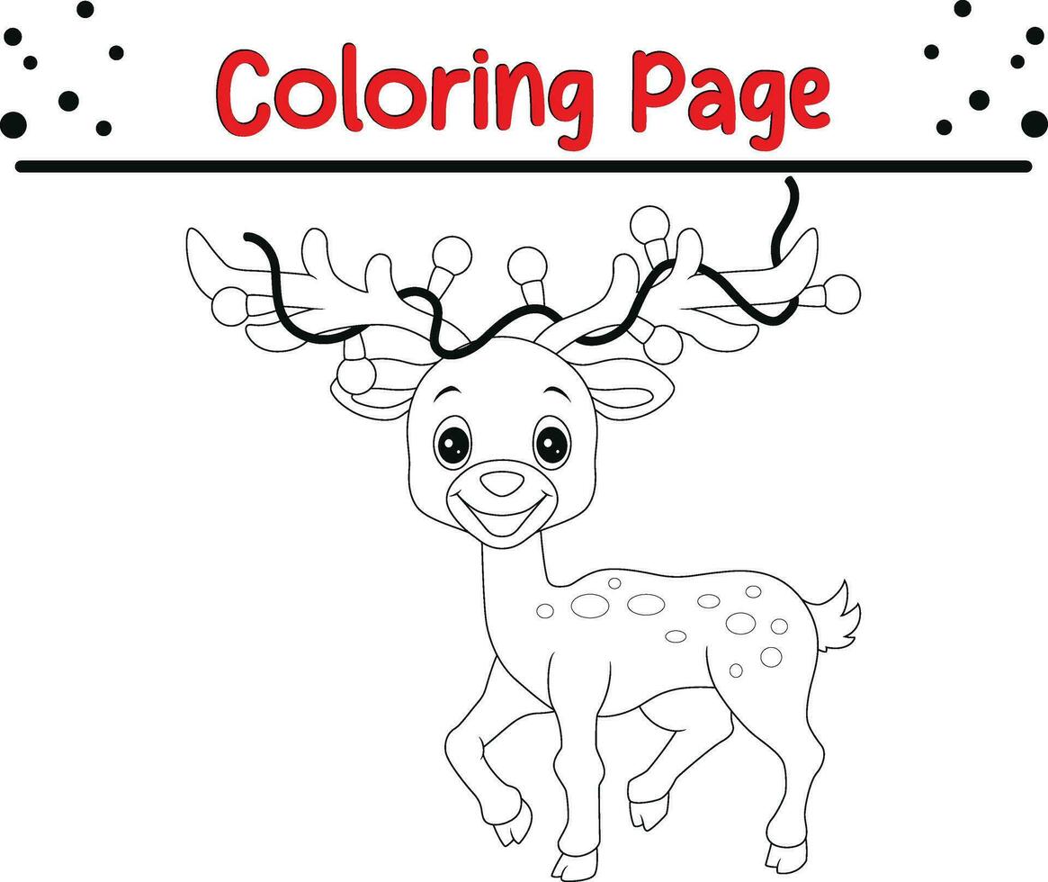 contento Natale animale colorazione pagina. nero e bianca vettore illustrazione per colorazione libro