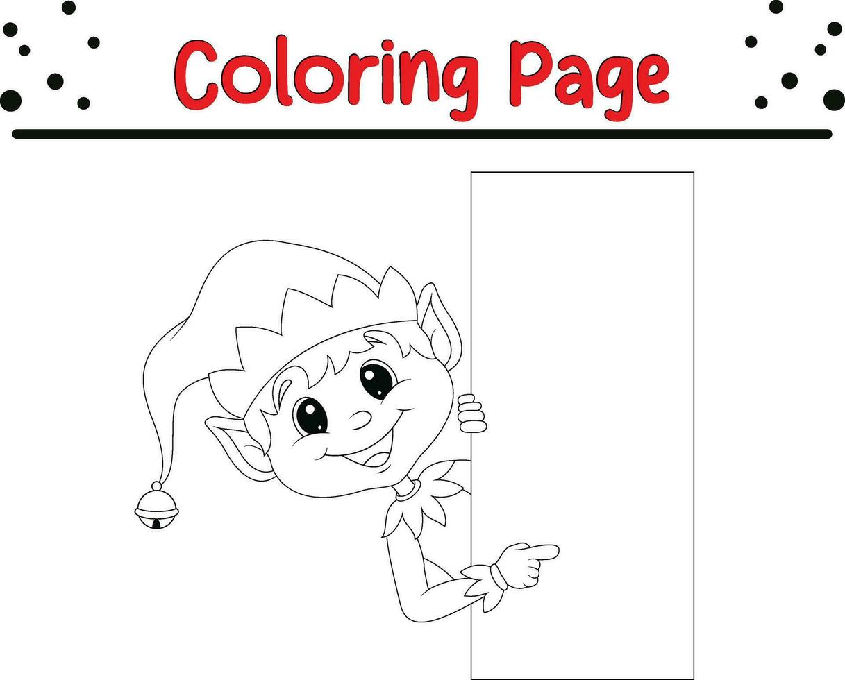 contento Natale colorazione pagina. nero e bianca vettore illustrazione per colorazione libro