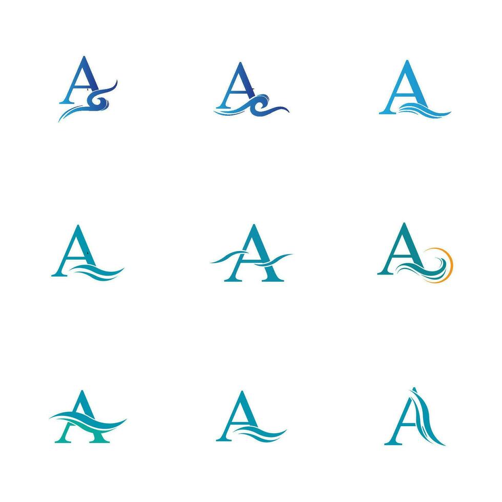 un' lettera onda logo modello vettore illustrazione