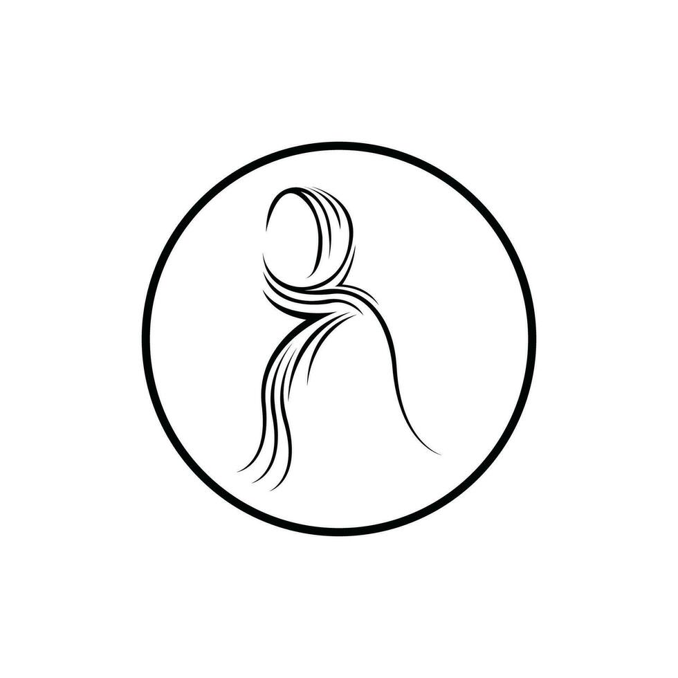 modello di logo di vettore di bellezza del hijab delle donne