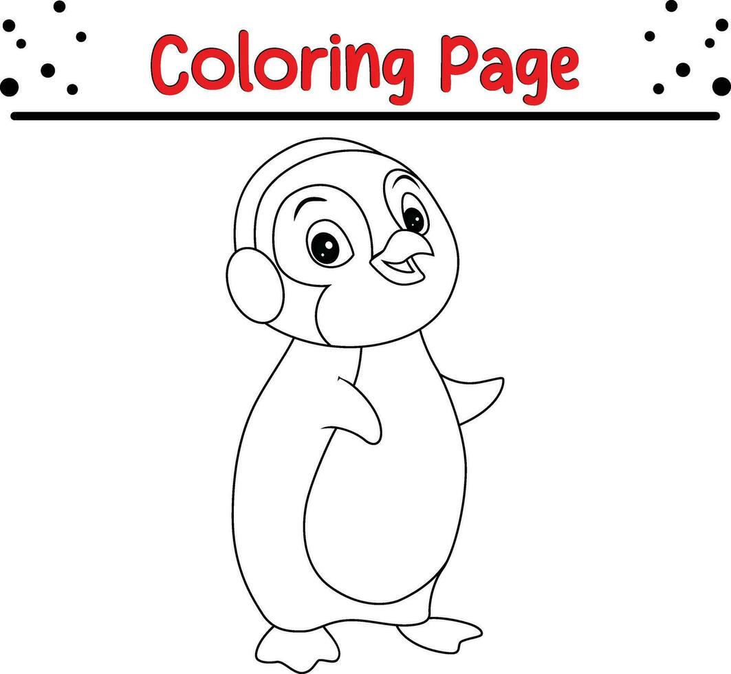 carino pinguino colorazione pagina. contento Natale animale colorazione libro. vettore