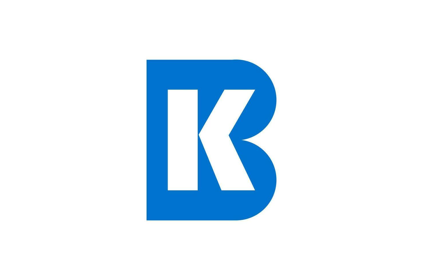 bk marca nome iniziale lettere nel blu colore monogramma. vettore