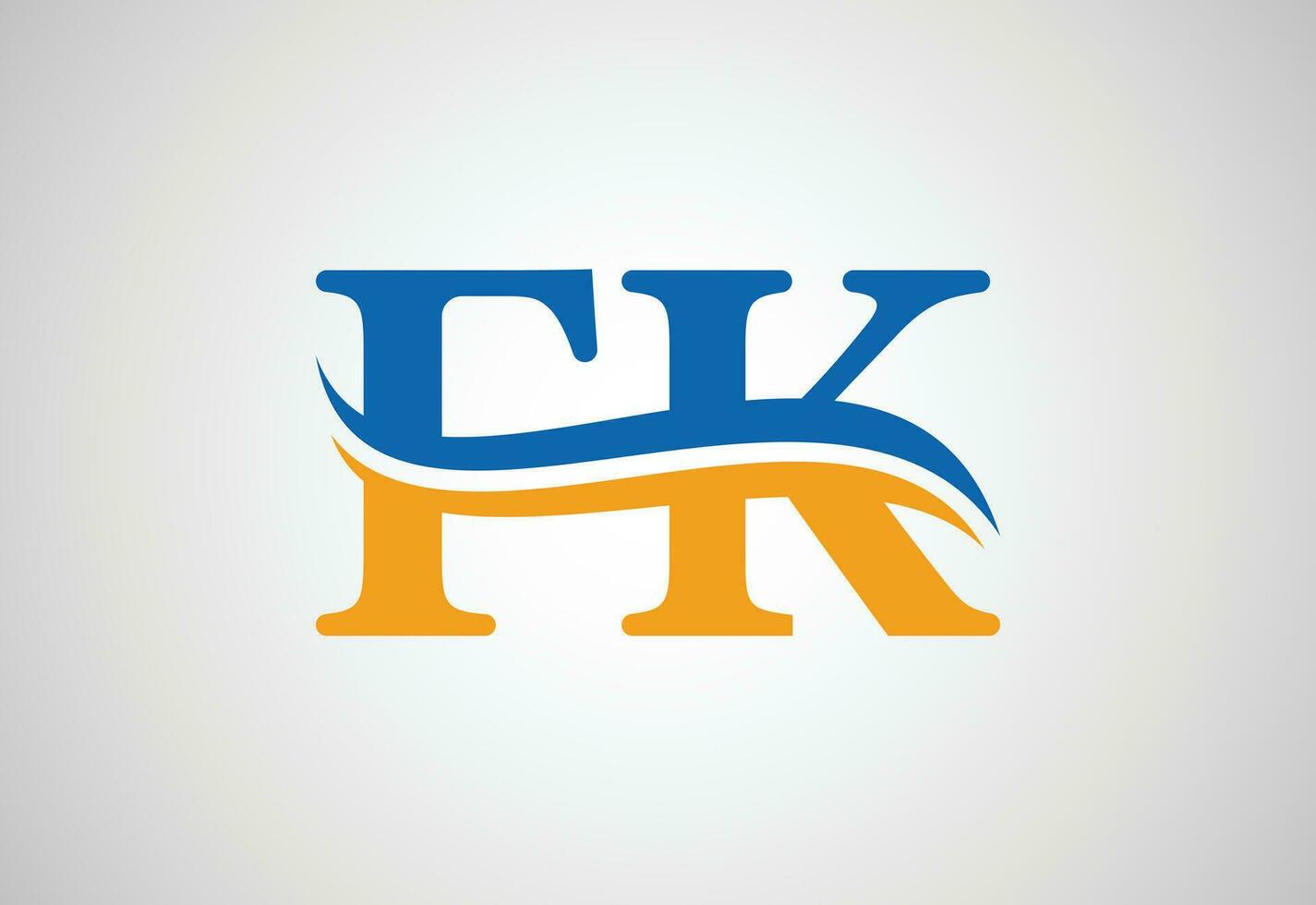 alfabeti fk lettera logo design con creativo cartello, vettore illustrazione
