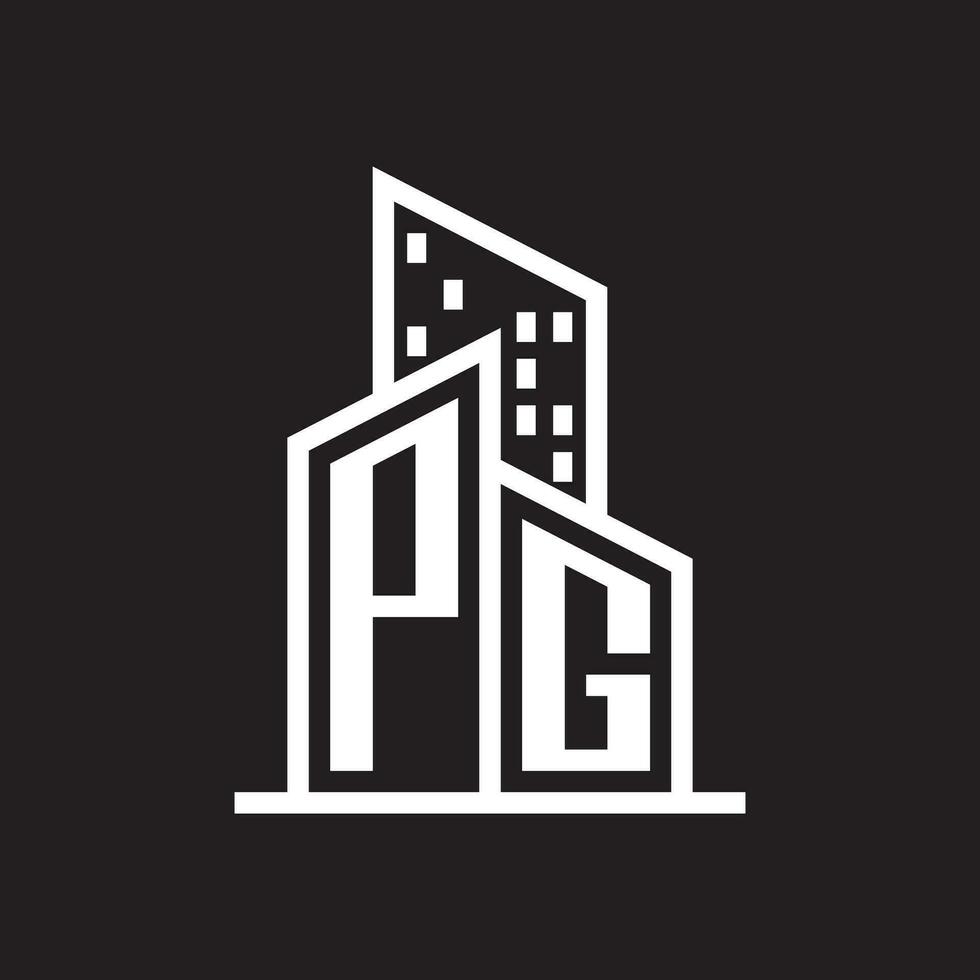 pg vero tenuta logo design con edificio stile , logo azione vettore