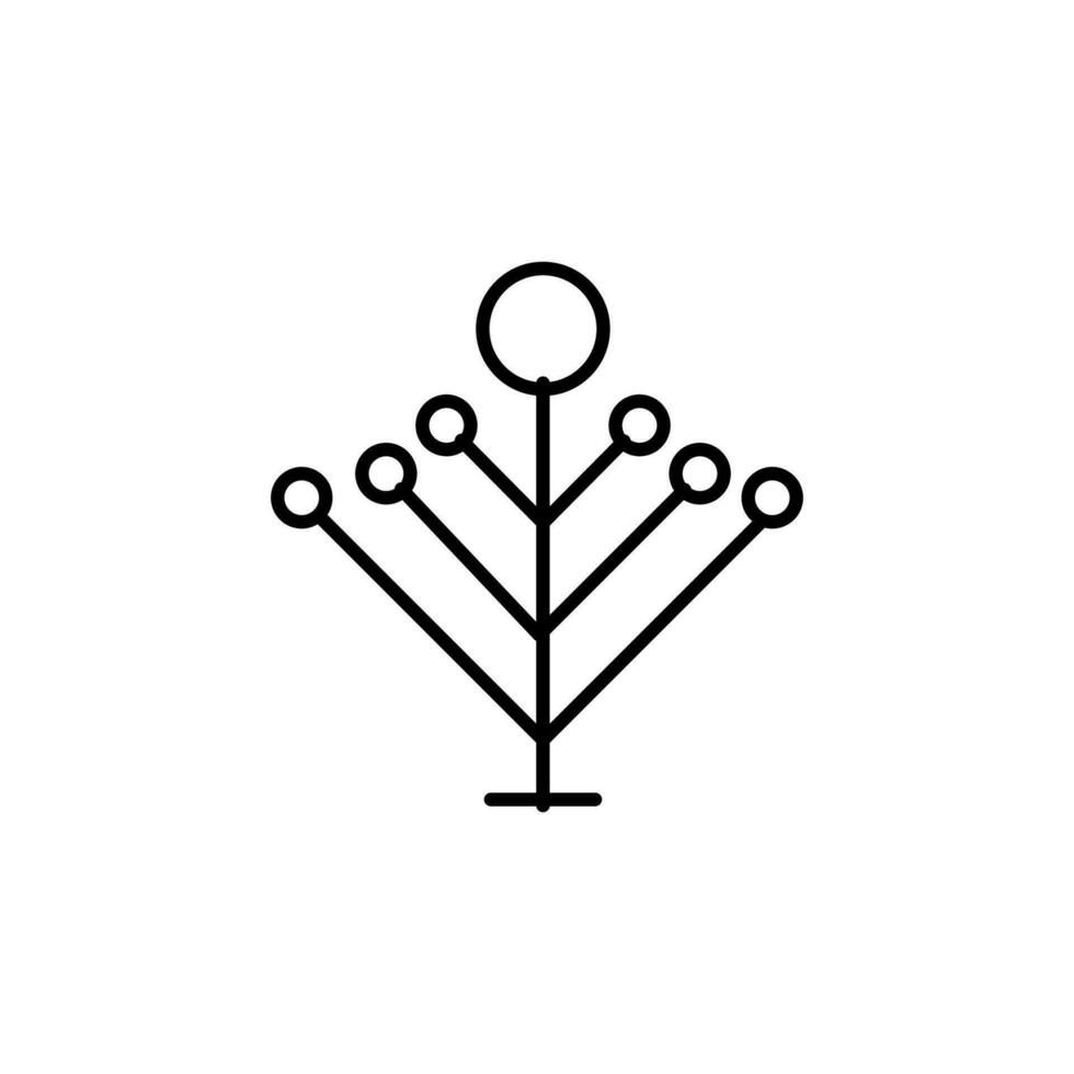 albero con il giro le foglie schema semplice icona di magro linea. vettore illustrazione per ragnatela siti, app, disegno, banner e altro scopi