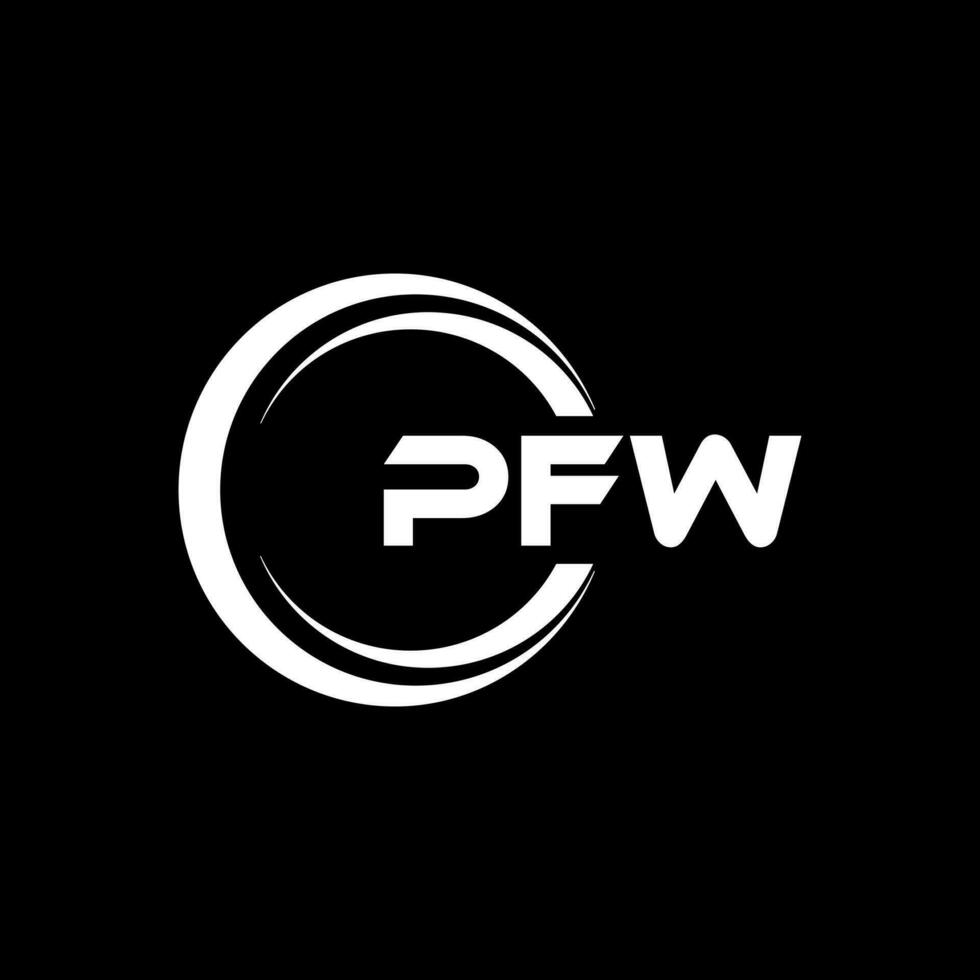 pfw lettera logo disegno, ispirazione per un' unico identità. moderno eleganza e creativo design. filigrana il tuo successo con il Impressionante Questo logo. vettore